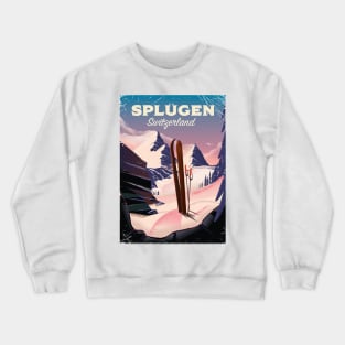 Splügen Switzerland ski poster Crewneck Sweatshirt